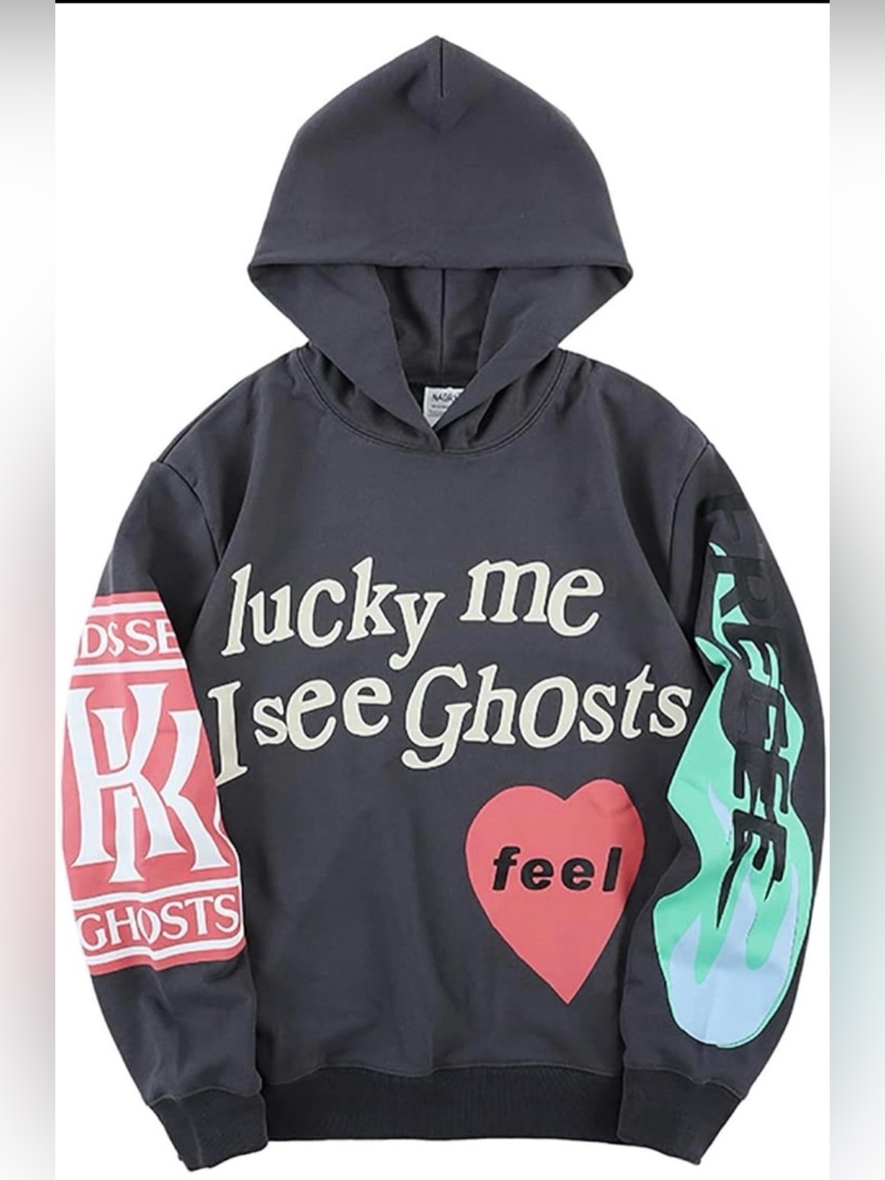 Camp Flog Gnaw festival hoodie featuring the iconic “Lucky Me I See Ghosts” XXL
